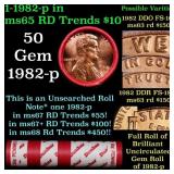 BU Shotgun Lincoln 1c roll, 1982-p 50 pcs Dunbar W