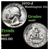 1970-d Washington Quarter 25c Grades GEM++ Unc