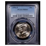 1996-p Kennedy Half Dollar 50c ms64 PCGS