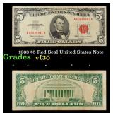 1963 $5 Red Seal United States Note Grades vf++