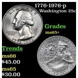 1776-1976-p Washington Quarter 25c Grades GEM+ Unc