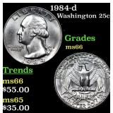 1984-d Washington Quarter 25c Grades GEM+ Unc