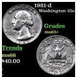 1981-d Washington Quarter 25c Grades GEM+ Unc