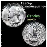 1990-p Washington Quarter 25c Grades GEM+ Unc