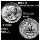 1984-p Washington Quarter 25c Grades GEM+ Unc
