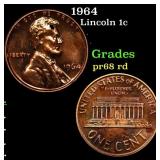 1964 Proof Lincoln Cent 1c Grades Gem++ Proof Red