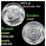 1971-p Kennedy Half Dollar 50c Grades GEM+ Unc