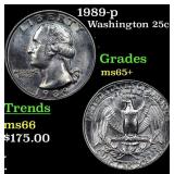 1989-p Washington Quarter 25c Grades GEM+ Unc