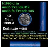 BU Shotgun Jefferson 5c roll, 1993-d 40 pcs Bell T