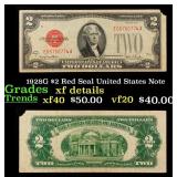 1928G $2 Red Seal United States Note Grades xf det