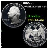 1990-s Proof Washington Quarter 25c Grades GEM++ P