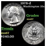 1978-d Washington Quarter 25c Grades GEM++ Unc