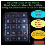 20 Great Coins of the World, hand selected, many t