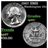 1967 SMS Washington Quarter 25c Grades sp66+