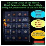 20 Great Coins of the World, hand selected, many t