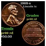 1968-s Proof Lincoln Cent 1c Grades Gem++ Proof Re