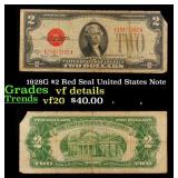 1928G $2 Red Seal United States Note Grades vf det