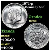 1971-p Kennedy Half Dollar 50c Grades GEM+ Unc