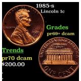 1985-s Proof Lincoln Cent 1c Grades GEM++ Proof De