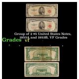 Group $5 Red Seal United States Note Grades vf Gra