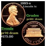 1985-s Proof Lincoln Cent 1c Grades GEM++ Proof De