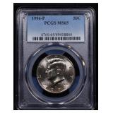 1996-p Kennedy Half Dollar 50c ms65 PCGS