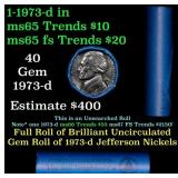 BU Shotgun Jefferson 5c roll, 1973-d 40 pcs Bell T