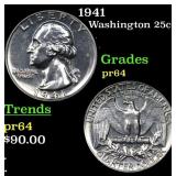 1941 Proof Washington Quarter 25c Grades Choice Pr