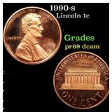 1990-s Proof Lincoln Cent 1c Grades GEM++ Proof De