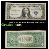 1957 $1 Blue Seal Silver Certificate Grades vf++