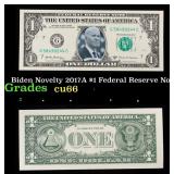 Biden Novelty 2017A $1 Federal Reserve Note Grades