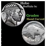 Hobo Buffalo Nickel 5c Grades Hand Carved