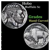 Hobo Buffalo Nickel 5c Grades Hand Carved