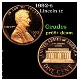 1992-s Proof Lincoln Cent 1c Grades GEM++ Proof De