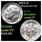 1975-d Roosevelt Dime 10c Grades GEM+ FT