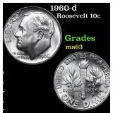 1960-d Roosevelt Dime 10c Grades Select Unc