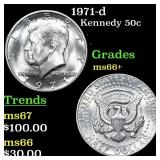 1971-d Kennedy Half Dollar 50c Grades GEM++ Unc