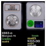 NGC 1883-o Morgan Dollar 1 Graded ms64 By NGC