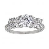 Decadence Sterling SIlver rhodium 7mm round cut fl