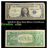 1957B $1 Blue Seal Silver Certificate Grades vf++