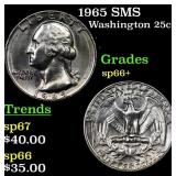 1965 SMS Washington Quarter 25c Grades sp66+