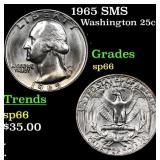 1965 SMS Washington Quarter 25c Grades sp66