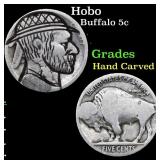 Hobo Buffalo Nickel 5c Grades Hand Carved
