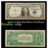 1957A $1 Blue Seal Silver Certificate Grades vf++
