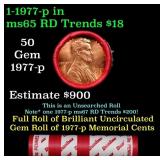 BU Shotgun Lincoln 1c roll, 1977-p 50 pcs Dunbar W