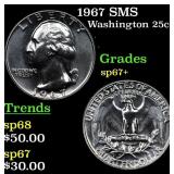 1967 SMS Washington Quarter 25c Grades sp67+