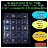 20 Great Coins of the World, hand selected, many t