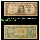 1957 $1 Blue Seal Silver Certificate Grades f+