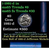 BU Shotgun Jefferson 5c roll, 1981-d 40 pcs Bell T