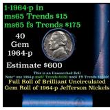 BU Shotgun Jefferson 5c roll, 1969-d 40 pcs Bell T